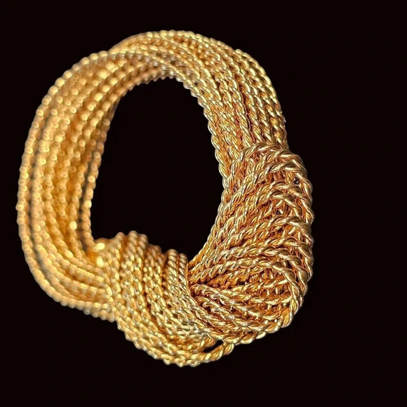 Vtg Brooch Napier 2 inch 1960’s Twisted Rope Gold Tone Knot Pin  Signed Feminine - Picture 4 of 10